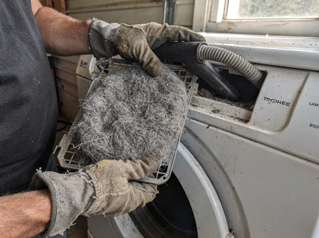 Cleaning Dryer Lint Trap in Hawaiian Gardens