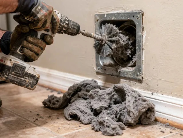 Certified Hawaiian Gardens Dryer Vent Cleaning technician performing dryer vent cleaning in Hawaiian Gardens
